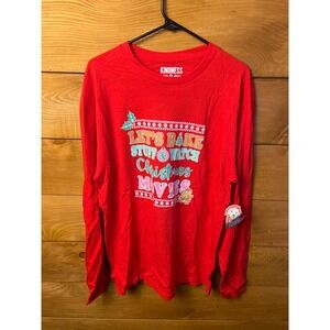 Kindness & Confetti Womens Christmas Movie Baking Red Long Sleeve‎ Shirt Cookies